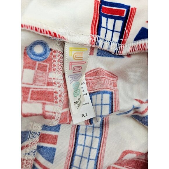 NWOT Lularoe London Buses Phone Booth Leggings TC2 Plus Size Flag - Picture 4 of 5